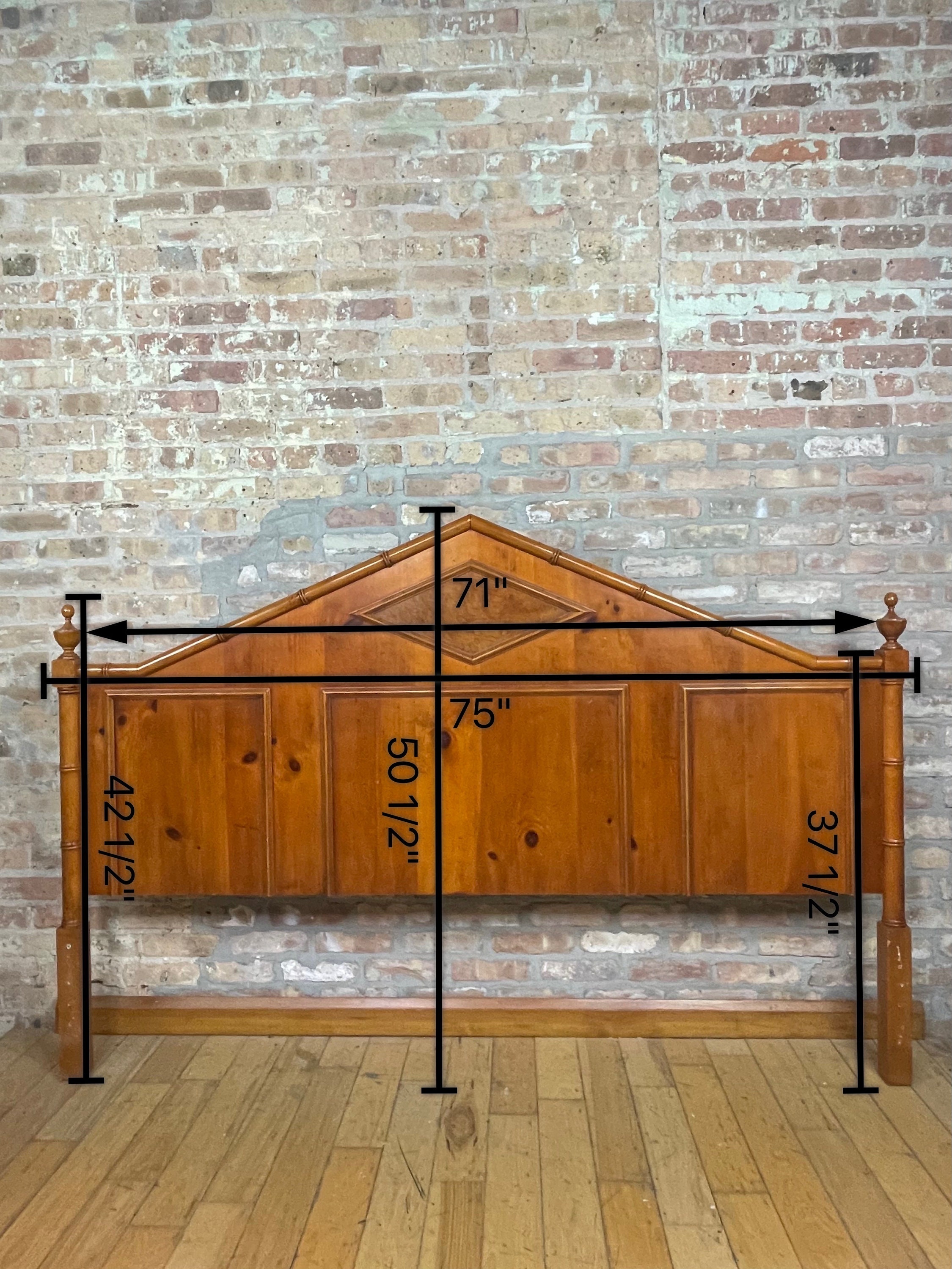Vintage Baker Furniture King Size Headboard With Matching End Etsy
