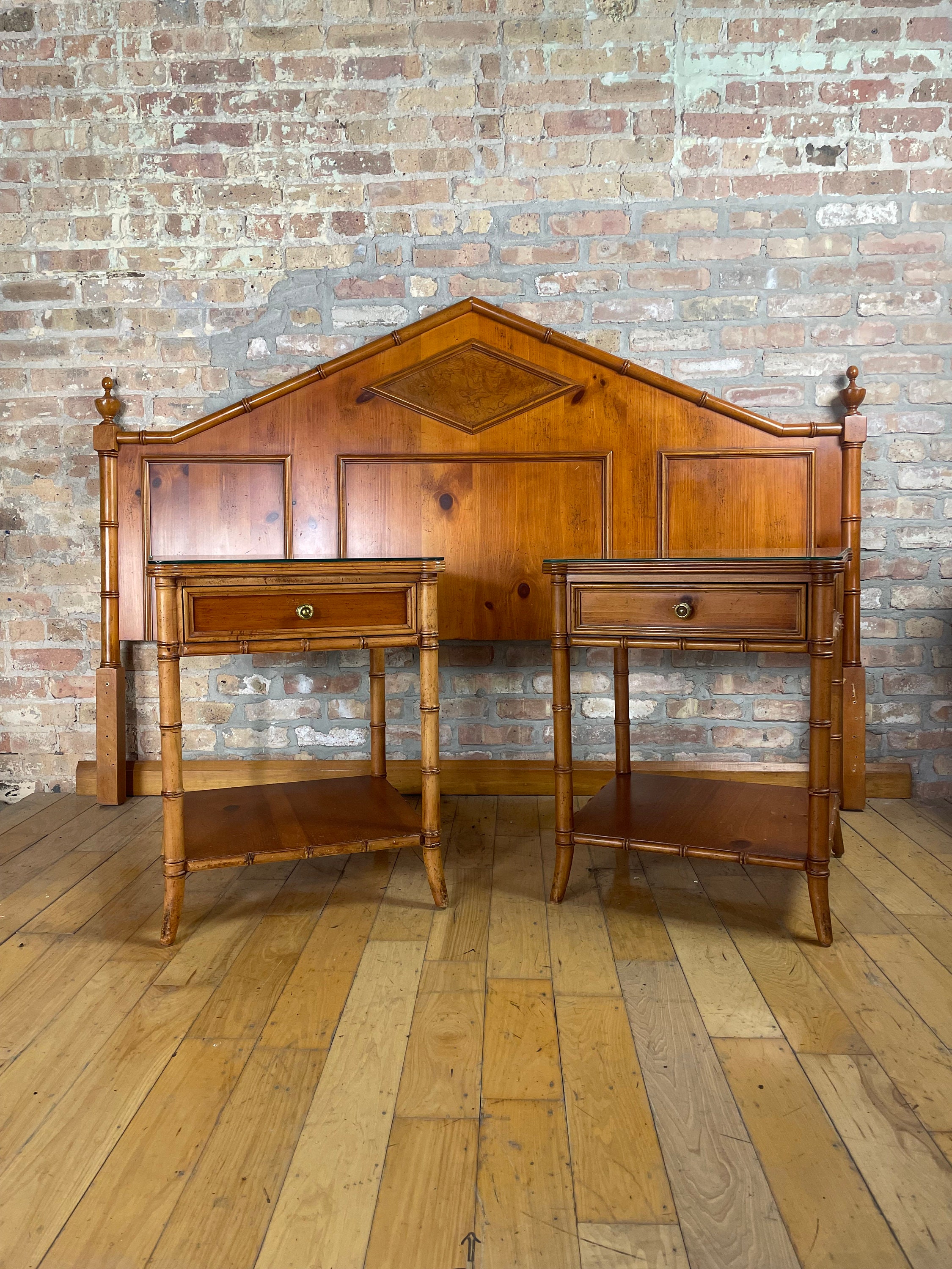 Vintage Baker Furniture King Size Headboard With Matching End Etsy