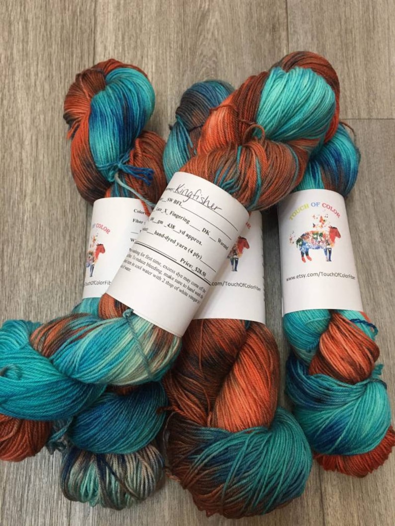 Kingfisher BFL-FingeringSock wt -438 yards 100 gram