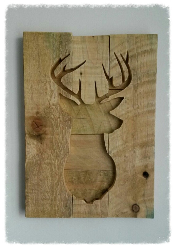 Wooden Stag Wall Art Etsy