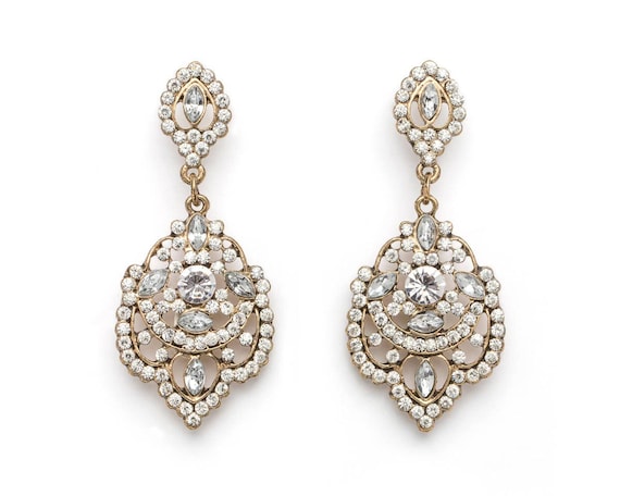 Gold Vintage Chandelier Earrings Image 0