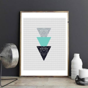 Geometric Modern Cross Stitch Pattern Triangle Modern Counted - Etsy