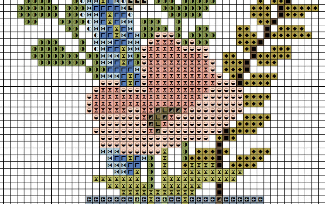 Flowers Cross Stitch Pattern Flower Arrangement Modern Cross Etsy