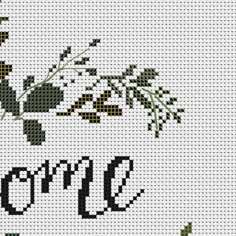 Welcome Cross Stitch Pattern, Modern cross stitch, Floral flower wreath cross stitch, Room Wall Decor, Hoop art, Instant download X346 image 3