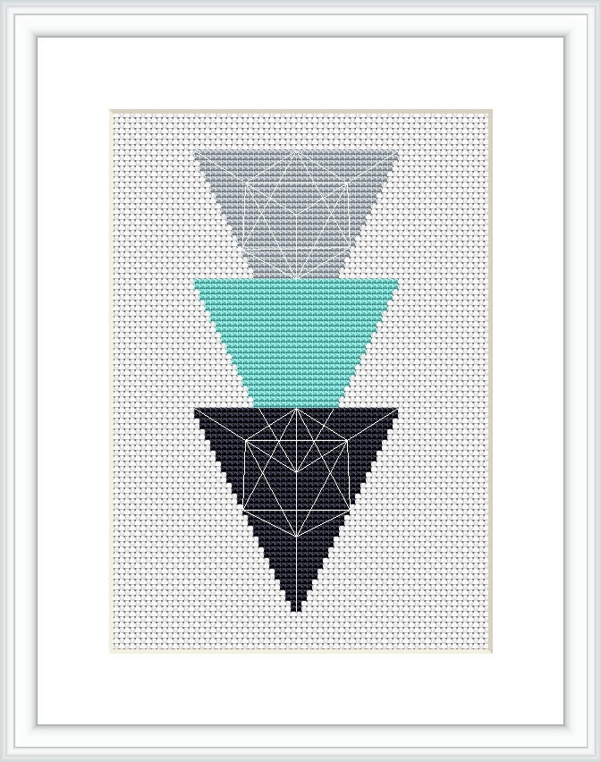 Geometric Modern Cross Stitch Pattern Triangle Modern Counted - Etsy