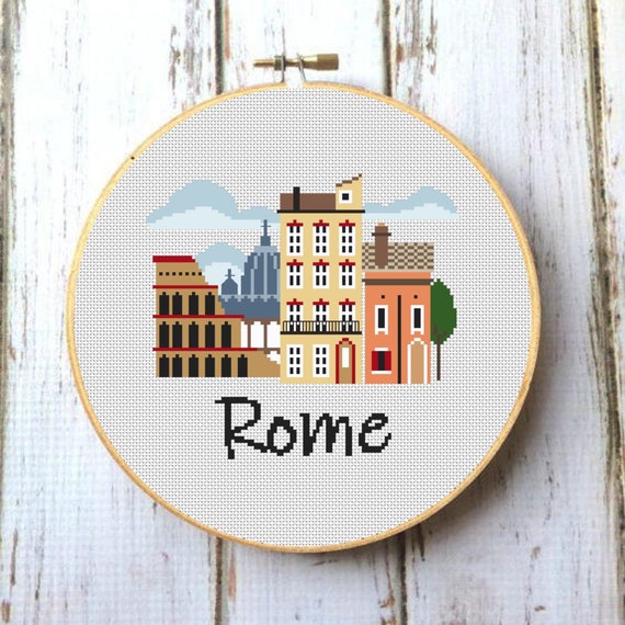 Rome Cross Stitch Pattern Modern Cross Stitch Pattern PDF Etsy