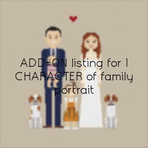 ADD-ON listing for additional characters (as a part of family portrait), for floral arch