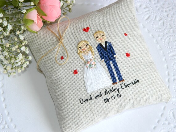Personalized Ring Pillow Ring Bearer Pillow Custom Cross Etsy