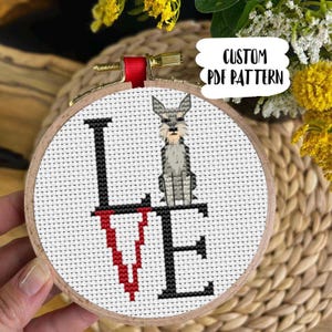 Custom Pet Portrait Cross Stitch Pattern: Personalized Dog or Cat Memorial (PDF Download