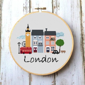 London cross stitch pattern Modern cross stitch pattern Big Ben pattern Cross stitch patter London England pattern PDF X029