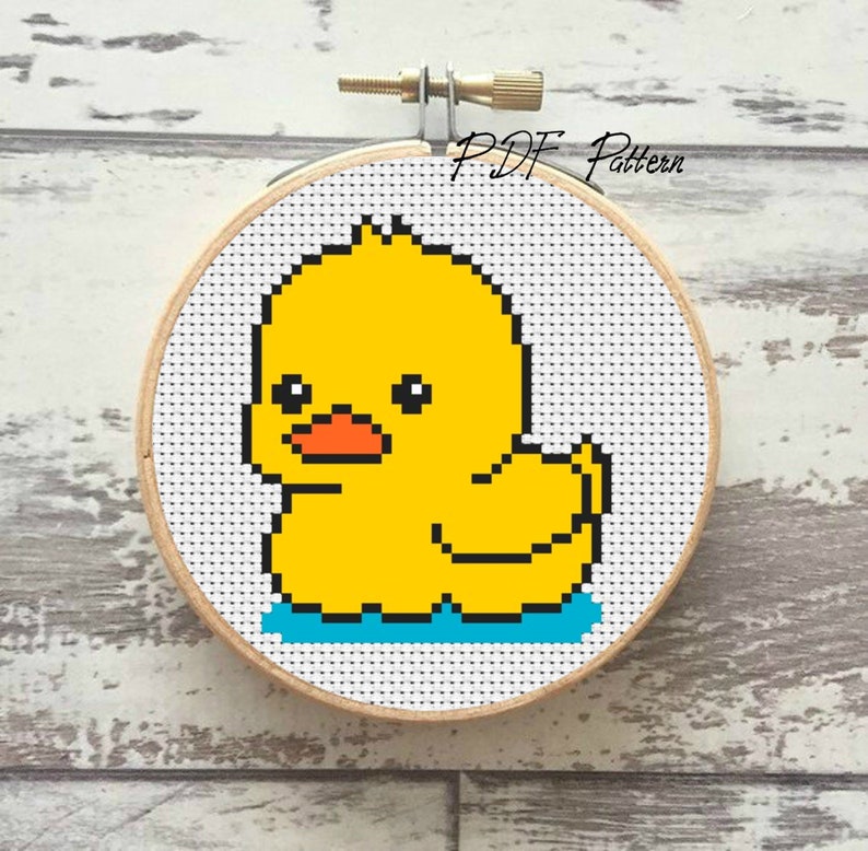 Yellow Duck Cross Stitch Pattern PDF Counted Cross Stitch Etsy