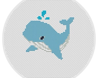 Whale cross stitch pattern Nautical cross stitch patterns Modern counted cross stitch Nursery decor  INSTANT DOWNLOAD X016