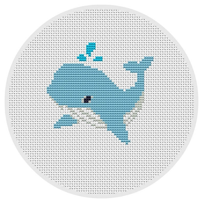 Whale Cross Stitch Pattern Nautical Cross Stitch Patterns Etsy