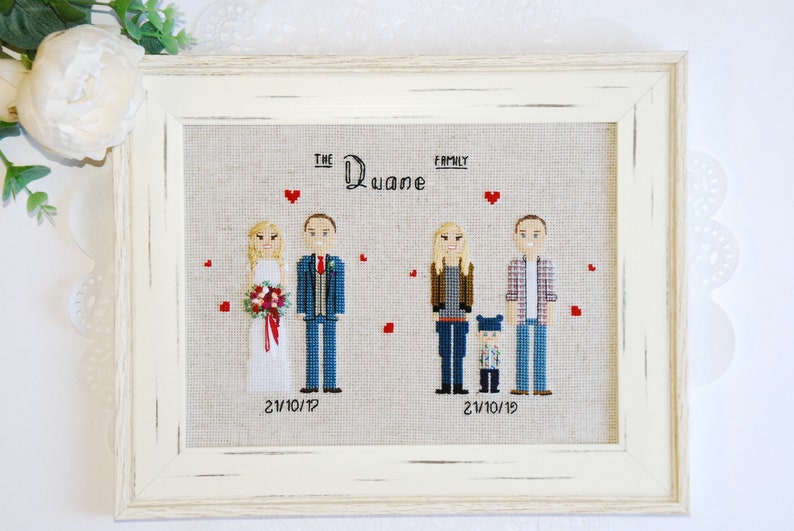 4th anniversary for her, him Personalized family gift Fourth Anniversary Gift 4 Year Anniversary Linen Silk 2nd Cotton Anniversary Gift immagine 10