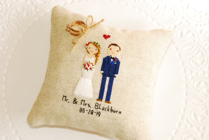 Personalized Ring Pillow Ring Bearer Pillow Custom Cross Etsy