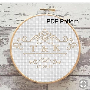 Wedding Cross stitch pattern PDF Personalized wedding gifts Instant download X187