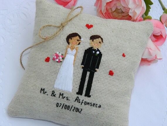 Personalized Ring Pillow Ring Bearer Pillow Custom Cross Etsy