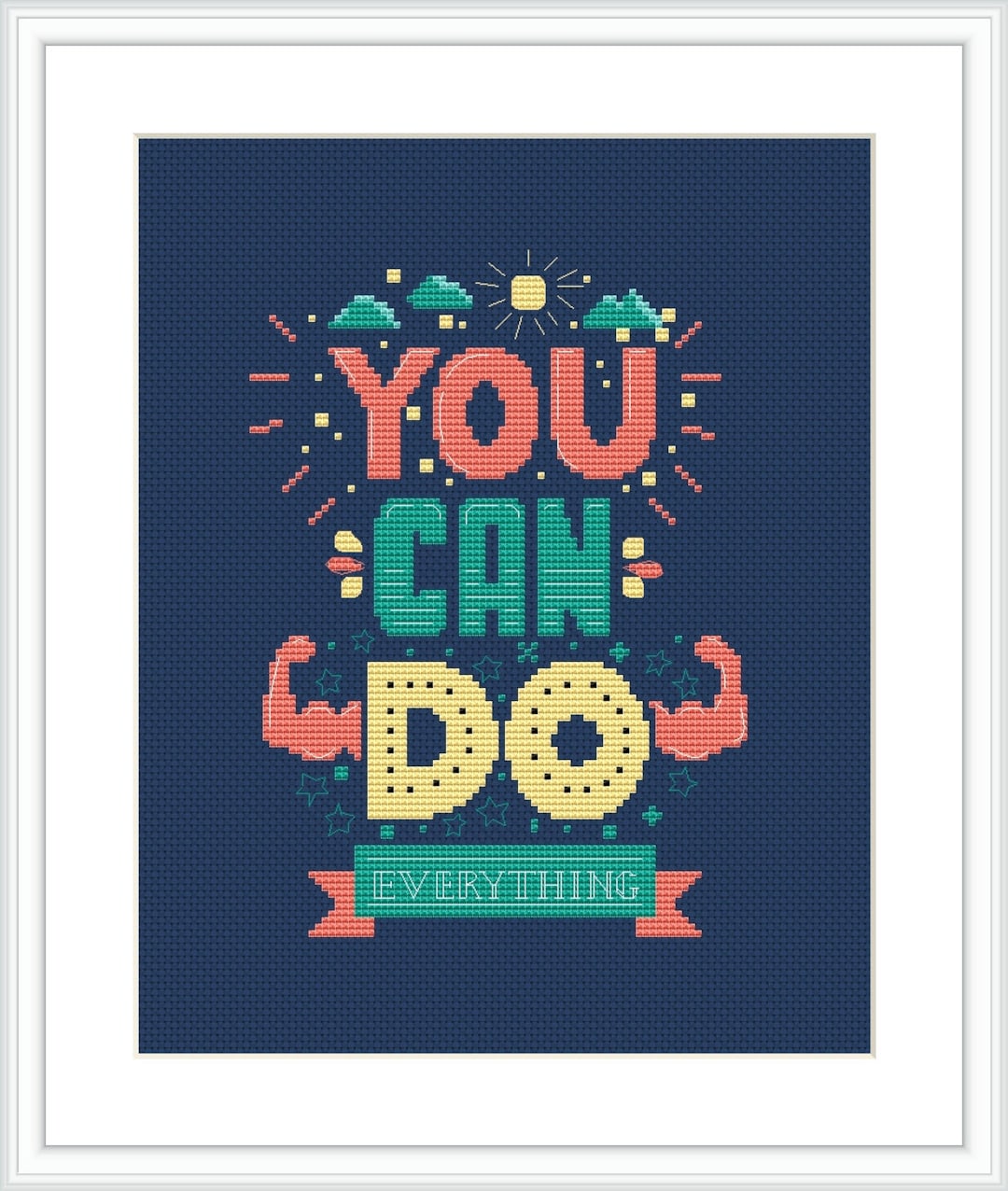 You Can Do Everything Cross Stitch Quote Modern Cross Stitch Etsy
