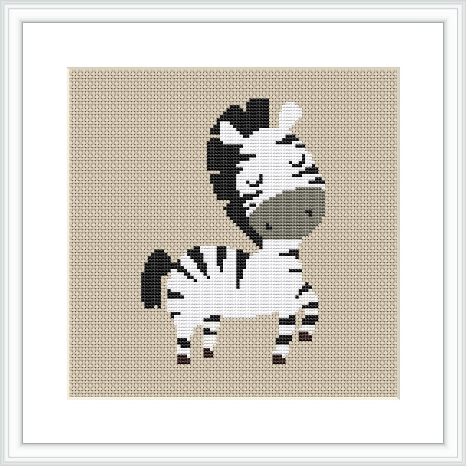 Zebra Nursery Baby Cross Stitch Pattern Modern Cross Stitch Etsy