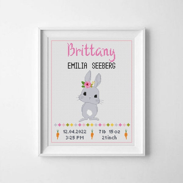 Rabbit Cross Stitch Etsy