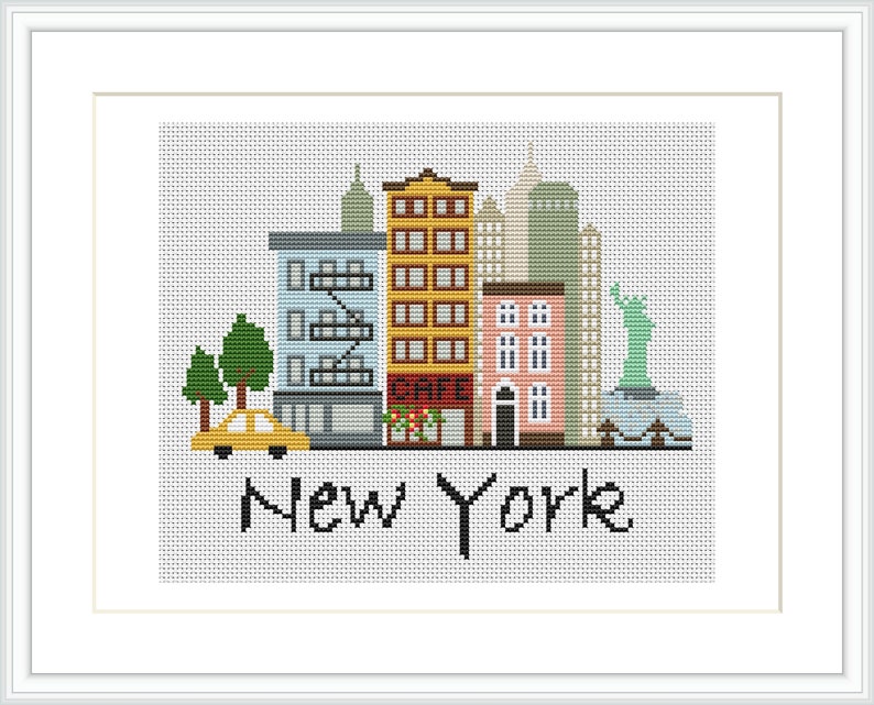 Modern Cross Stitch Pattern New York Modern City pattern ...