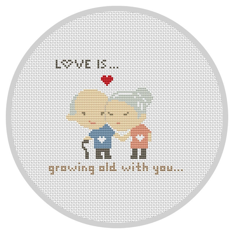 LOVE IS... Cross Stitch Pattern Modern Wedding cross stitch Etsy