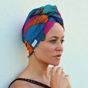 Turbante, turbante africano, turbante Ankara, toalla para el cabello, turbante de toalla, turbante de toalla para secar el cabello, turbante de felpa, gorro de ducha