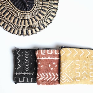 Monedero bogolan, Monedero de tela de barro, Monedero africano, Mini bolso étnico, Bolso bogolan, Monedero pequeño geométrico