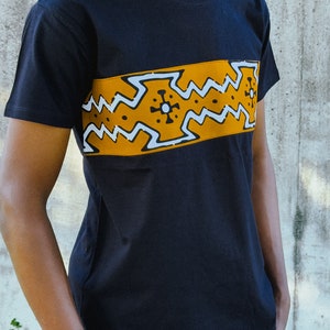 Men&#39;s Ankara Black T-Shirt Authentic African Fabric Outfit Ethnic Style Vibrant African Print Casual Wear Bogolan Clothing