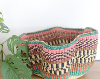 Bolga wave basket, Pakurigo wave, Ghana baskets, Storage Decor, Homemade, African basketry, Bolgatanga, Fruit basket