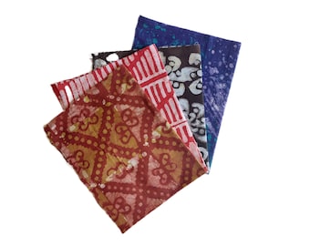 African textile bundle, batik tie-dye, fat quarter fabric, ghana batik, wax print, bundles of fabric, 1 yard