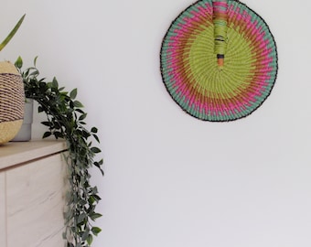 Bolga fan, Wall decor, Colorful interior decor, African wall hanging, Elephant grass