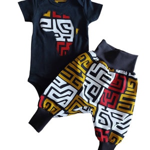Babykleidung mit Afrikanischem Print, Ankara Baby Hose und Body, Neugeborenen Set Afrika, Afrikanisch inspirierte Babykleidung, gemischte Babykleidung, Waxprint
