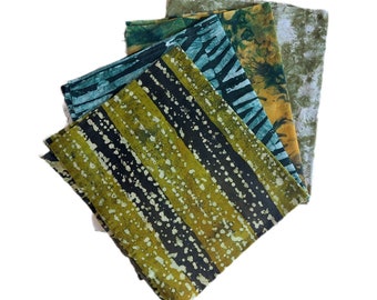 African textile bundle, batik tie-dye, fat quarter fabric, ghana batik, wax print, bundles of fabric, 1 yard