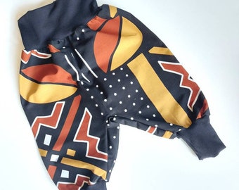 African Print Baby Harem Pants, Tribal Kids Clothes