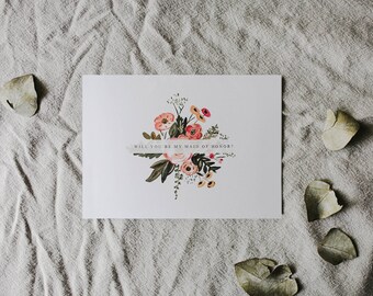 Will You Be My Bridesmaid Printable Set, Wedding Card, Printable, Wedding Proposal, Digital Instant Download, DIY Wedding