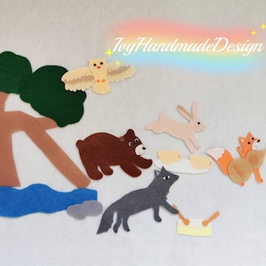 The Bear Went Over the Mountain Felt Board Story/Circle Time/Flannel Board/Preschool/Creative Play/Felt story/Handmade Felt/Imagination