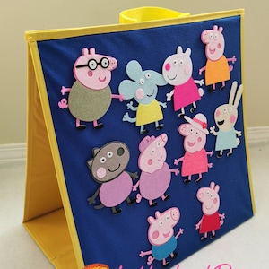 Tablero de fieltro plegable portátil compacto de doble cara/alfombrilla de aprendizaje/tabla de franela con asa/alfombrilla de viaje para actividades/tablero de regazo para contar historias/regalo para niños