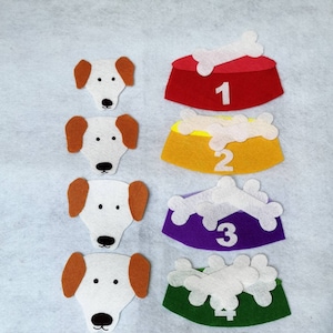 Dog bones Felt Board Story/Puppy Flannel Board/Imagination/Preschool/Creative Play/teaching resource/color Activity/ece/circle time/counting