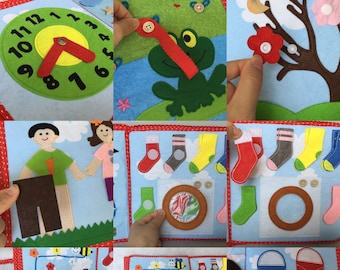 Busy Book/Quiet Book/educational activity/preschool/activity book/Montessori/Felt book/Personalized gift /Learning/Sensory Toys/Sensory book