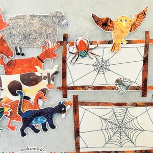 The Very Busy Spider Felt Board Story/Flannel Board/Laser cut/Preschool/Creative/teaching resource/Eric Carles/Handmade Felt/Animals/Kid/ECE