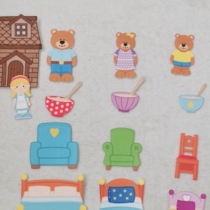 Goldilocks and the Three Bears Felt Story/Preschool/Circle Time/Imagination/Wolf Flannel Board/Felt Board/ECE/classic Story/Imaginative Play