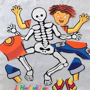 Dry bones/Skeleton Dance/Laser Cut Flannel Board/Body/Science/human bone/felt story/educational/Montessori/ECE/Teaching Resource/Preschool