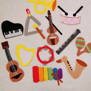 orchestra instrument felt flannel board/photo props/nursery decor/music lovers/Musical instruments/Circle Time/Teaching resource/preschool