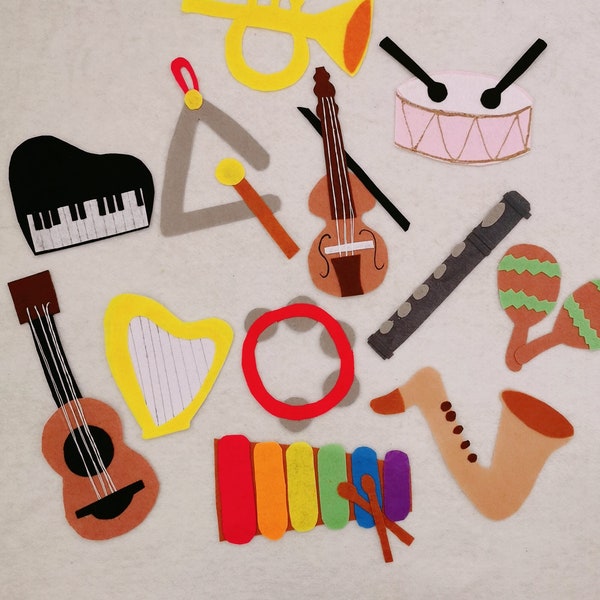 Instrument d'orchestre en feutre de flanelle/accessoires photo/déco pour chambre d'enfant/amoureux de la musique/Instruments de musique/Circle Time/Ressource pédagogique/maternelle