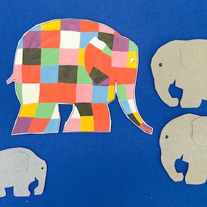 Elmer/The Story of a Patchwork Elephant/felt story set/teaching resource/Flannel Board/Felt Board Activity Set/Imagination/Preschool