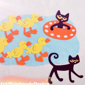 Pete the Cat: Five Little Ducks felt Board Song Story/Circle Time/Flannel Board/Preschool/Creative Play/pretend Felt story/Teaching Resource
