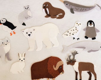 Arctic Animals Felt Story/Preschool Flannel board winter theme Polar bear/Pretend Play/teach resource/Imagination/circle time/Montessori/Sea