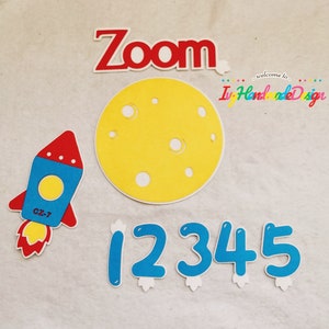Zoom Zoom Zoom We Are Going to the Moon/Solar System PlanetsFive Little Astronauts Felt Board Story/Space Circle Time/Story time/Counting