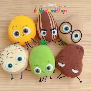 The good egg story plush Toy/Smart Cookie/Couch Potato/Big Cheese/Bad seed/Cool bean/Stuffed sour grape puppet/Stuffed Humble pie fleece kid